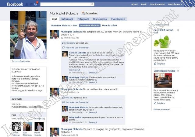 300 de prieteni pe Facebook pentru primarul Sloboziei