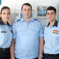 Doi viitori ofițeri jandarmi, în practică la Jandarmeria Ialomița