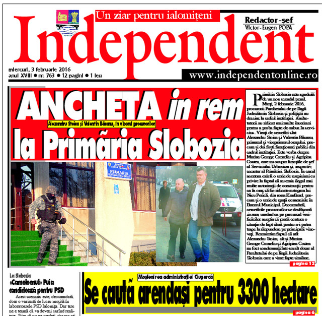 Cele mai importante evenimente ale anului reflectate în paginile Independent (I)