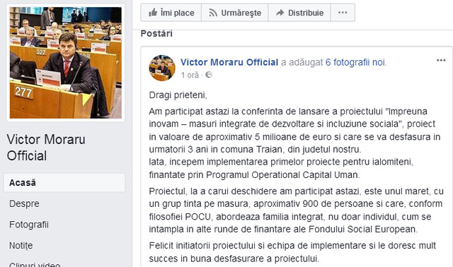Despre măreția Președintelui Moraru și arogarea de proiecte europene