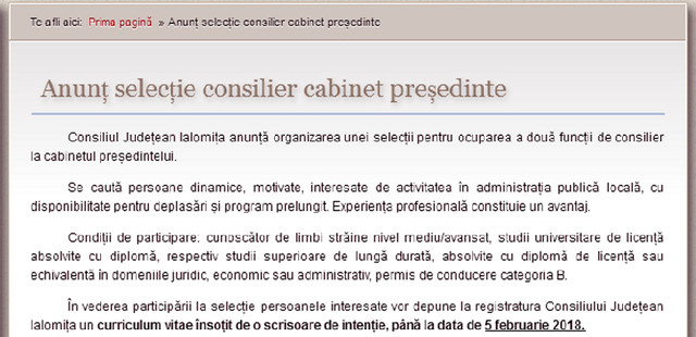 Moraru angajează consilieri personali prin «selecție»