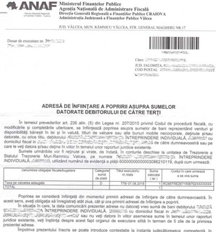 Firmă din Ialomița, executată de Fisc pentru o datorie de 1 leu