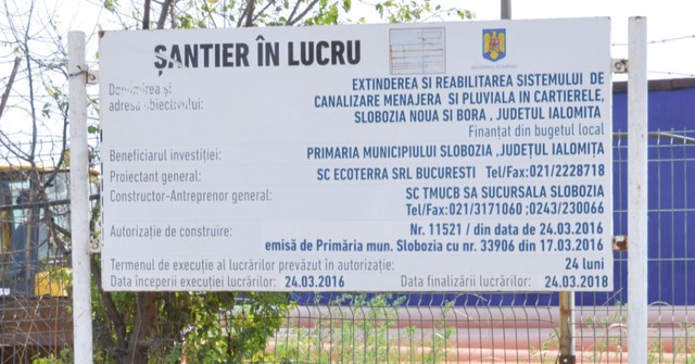 Canalizarea din Slobozia Nouă și Bora nu are finanțare