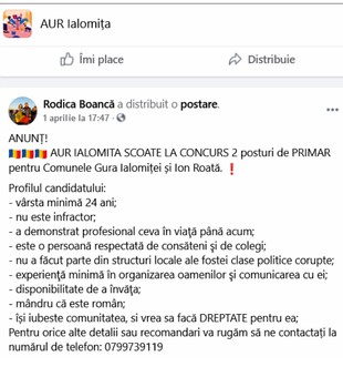 Anunțul de AUR al Ialomiței