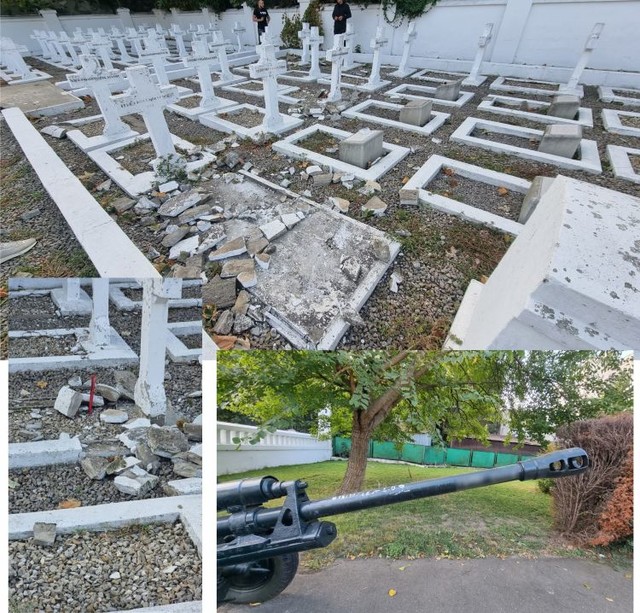 Morminte profanate în Cimitirul Eroilor din Slobozia