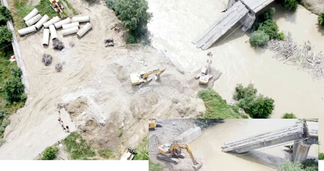 Podul rutier peste râul Ialomița din Țăndărei, demolat de constructori