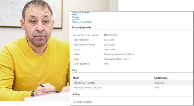 Primarul din Grindu s-a dat singur în judecată și își cere majorarea salariului