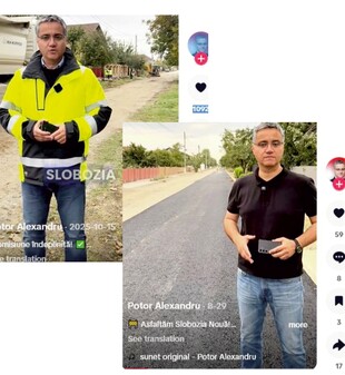 Primarul Alexandru Potor vorbește, pe internet, despre «succesul» asfaltării străzilor din Slobozia Nouă